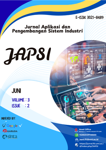 					View Vol. 3 No. 2 (2025): JAPSI : Jurnal Aplikasi dan Pengembangan Sistem Industri
				