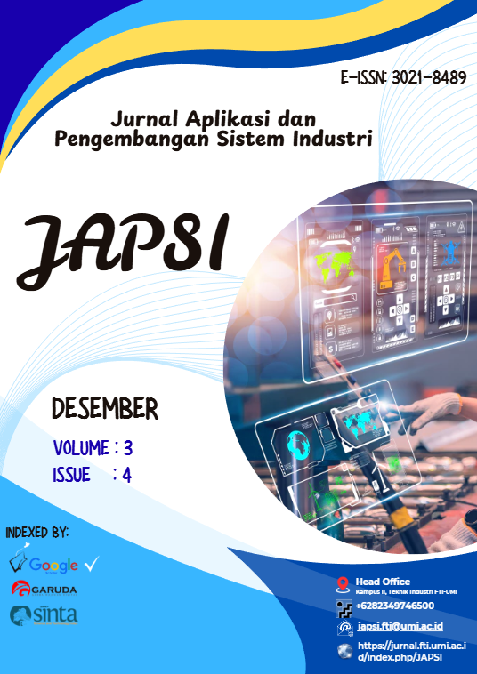 					View Vol. 3 No. 4 (2025): JAPSI : Jurnal Aplikasi dan Pengembangan Sistem Industri
				