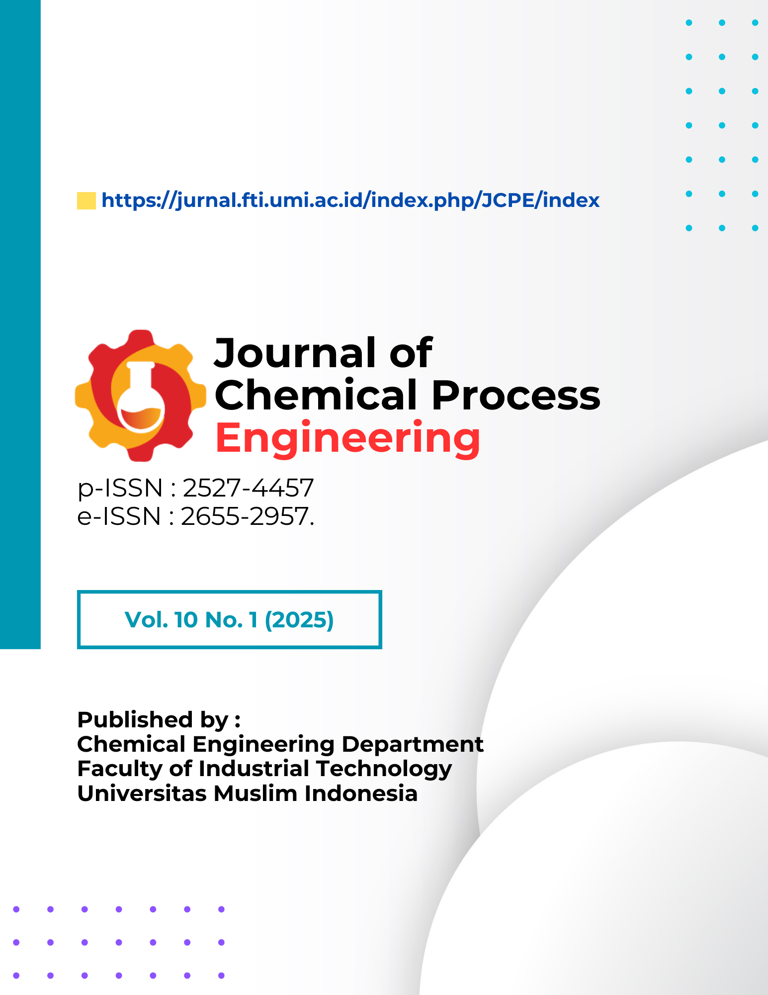 					View Vol. 10 No. 1 (2025): Journal of Chemical Process Engineering
				